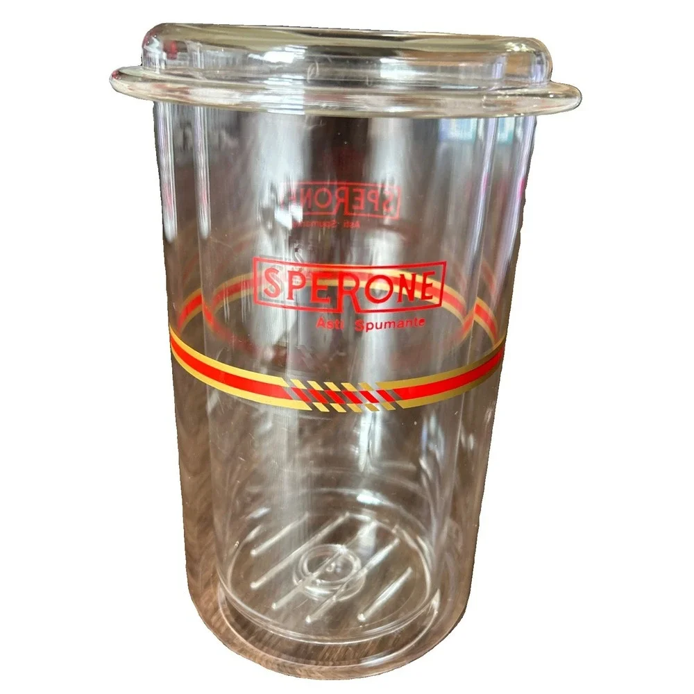 1980s Vintage Retro Acrylic Guzzini Wine Ice Cooler Italy Italian Decor Barware